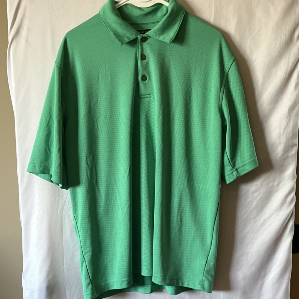 Pebble Beach Performance Green Men's Golf Polo Shirt Size L